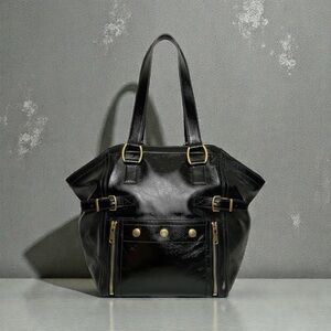 YSL YVES SAINT LAURENT
Black Patent Leather Downtown Tote Bag